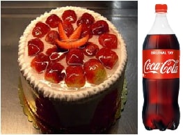 4-6 Kişilik Çilekli Pasta 1 Litre Cola